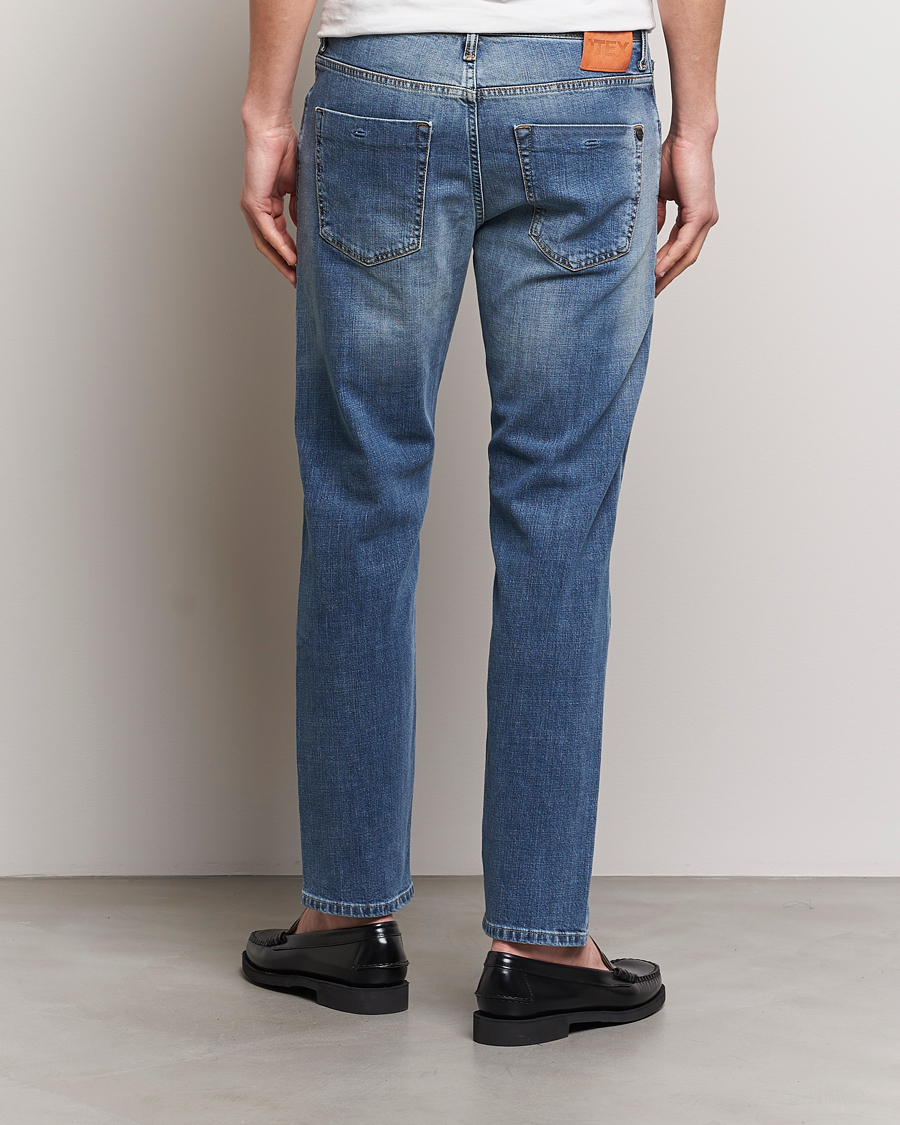 Heren | Jeans | Incotex | 5-Pocket Stretch Denim Medium Blue