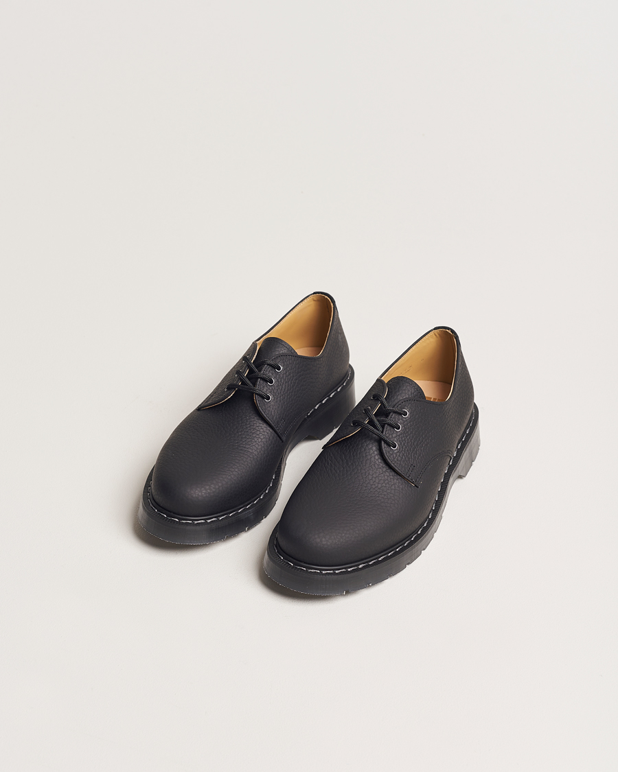 Heren | Handgemaakte schoenen | Solovair | 3 Eye Gibson Shoe Black Grain