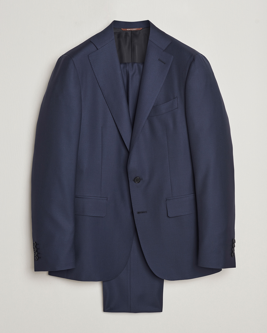 Heren | Pakken | Canali | Capri Super 130s Wool Suit Navy