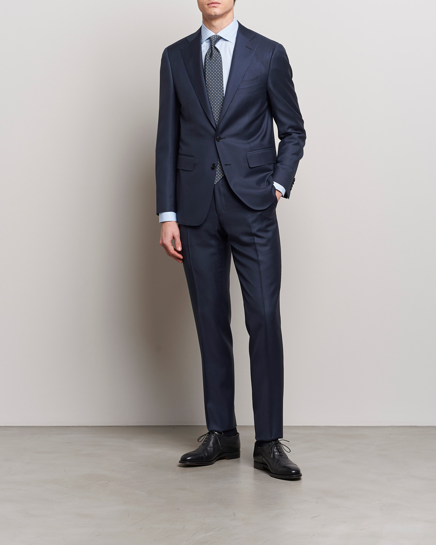 Heren | Pakken | Canali | Capri Super 130s Wool Suit Navy