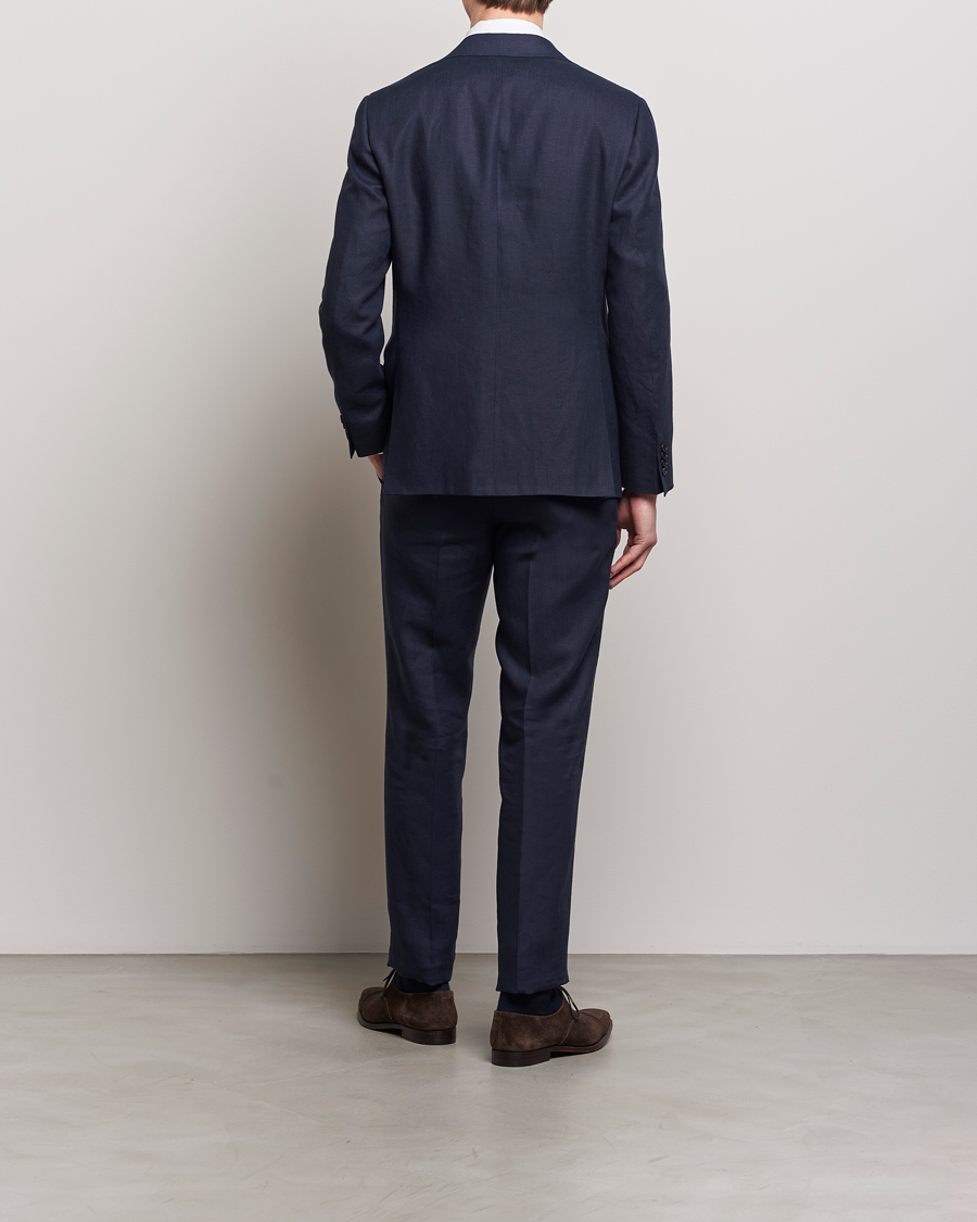 Heren | Pakken | Canali | Capri Linen Suit Navy