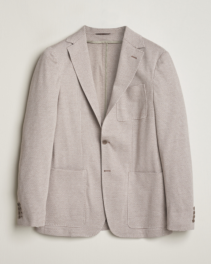 Heren | Blazers | Canali | Micro Check Jersey Blazer Light Beige