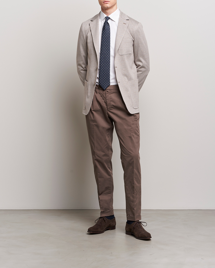 Heren | Blazers | Canali | Micro Check Jersey Blazer Light Beige