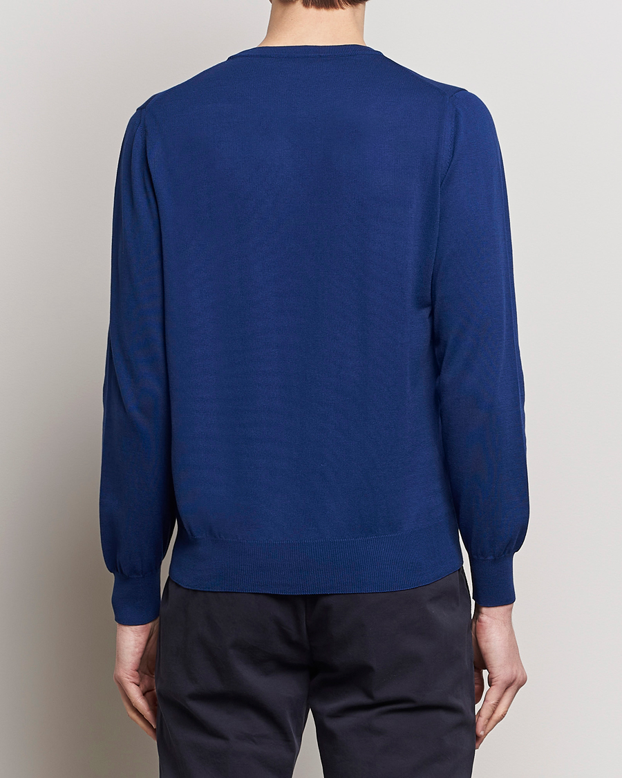 Heren | Truien | Canali | Cotton Crew Neck Pullover Royal Blue