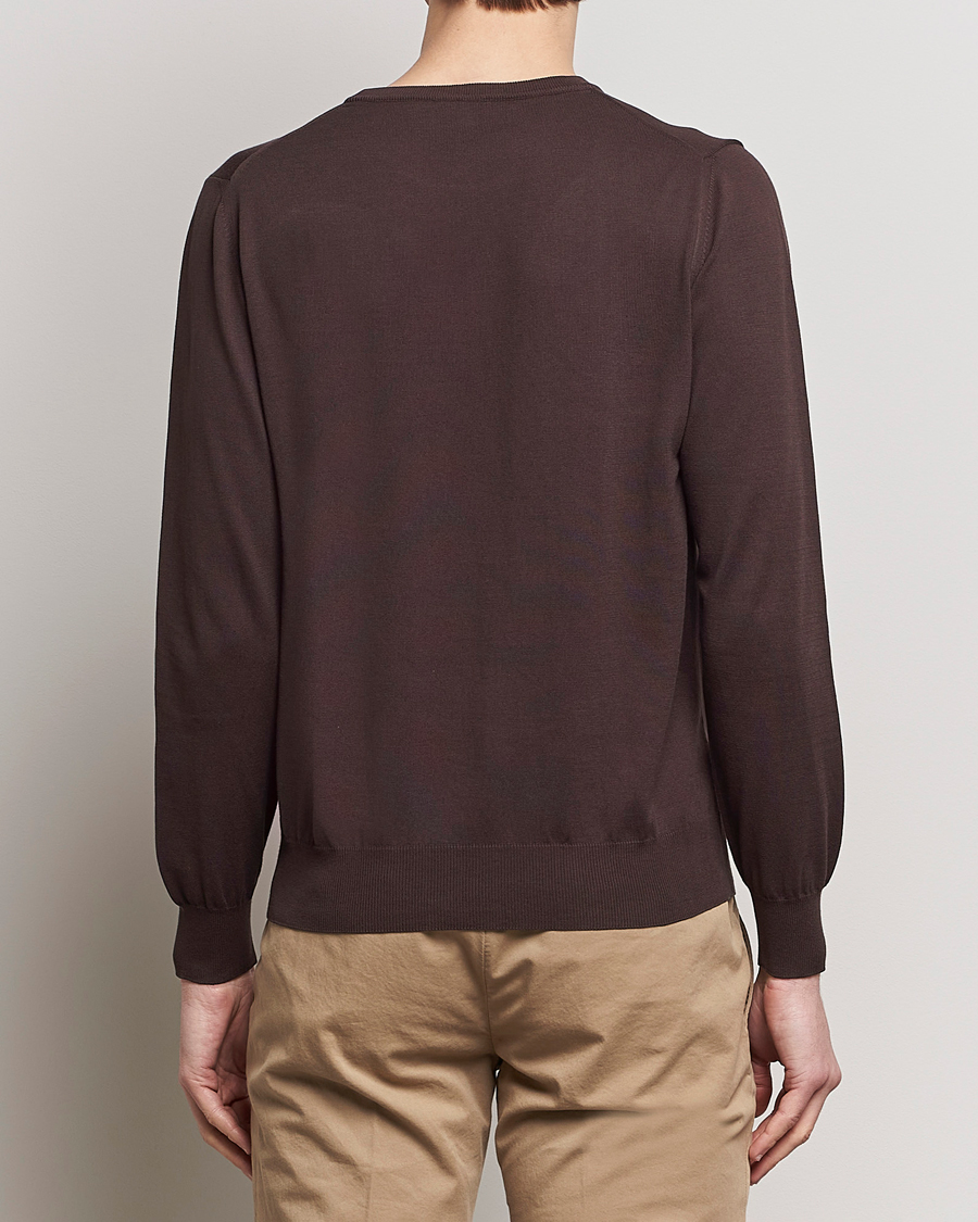Heren | Truien | Canali | Cotton Crew Neck Pullover Dark Brown