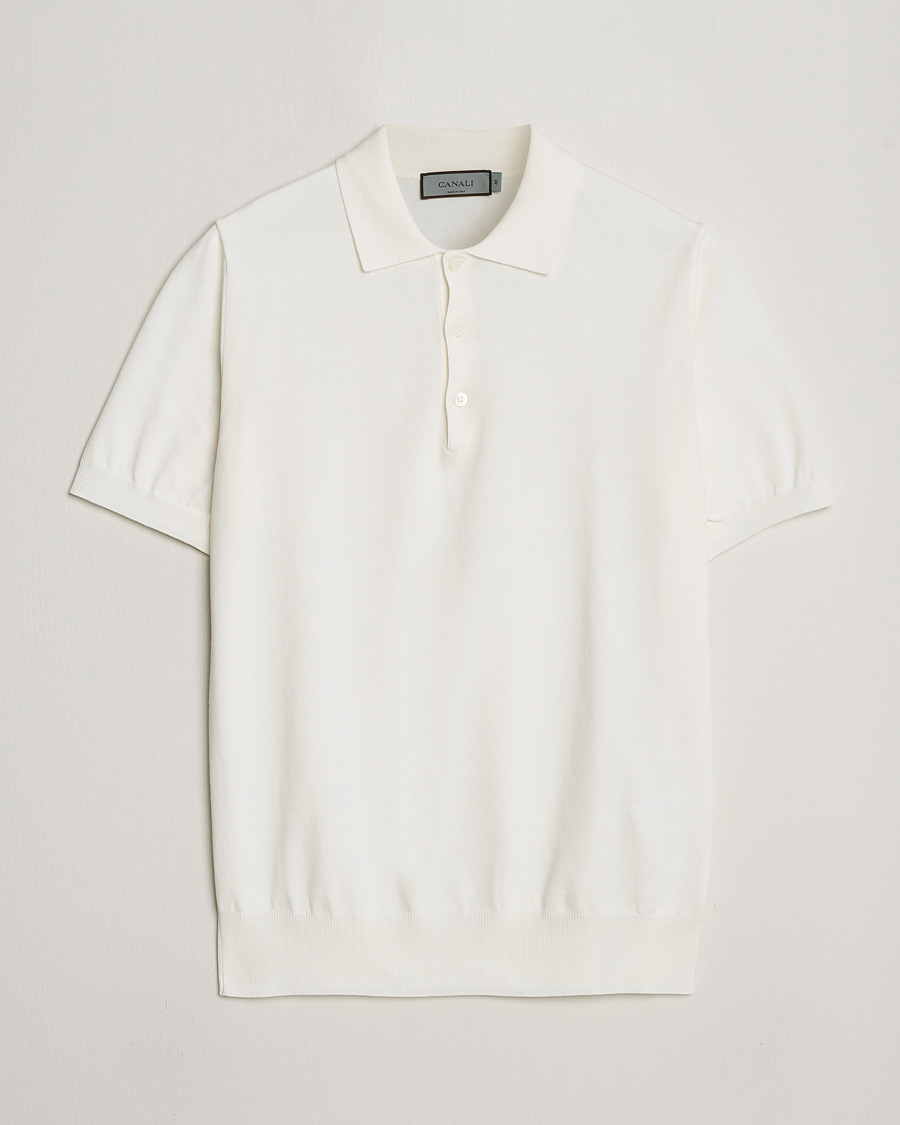 Heren | Polo's | Canali | Cotton Short Sleeve Polo White
