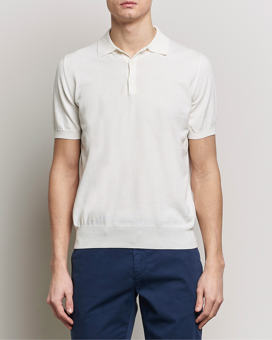 Heren | Afdelingen | Canali | Cotton Short Sleeve Polo White