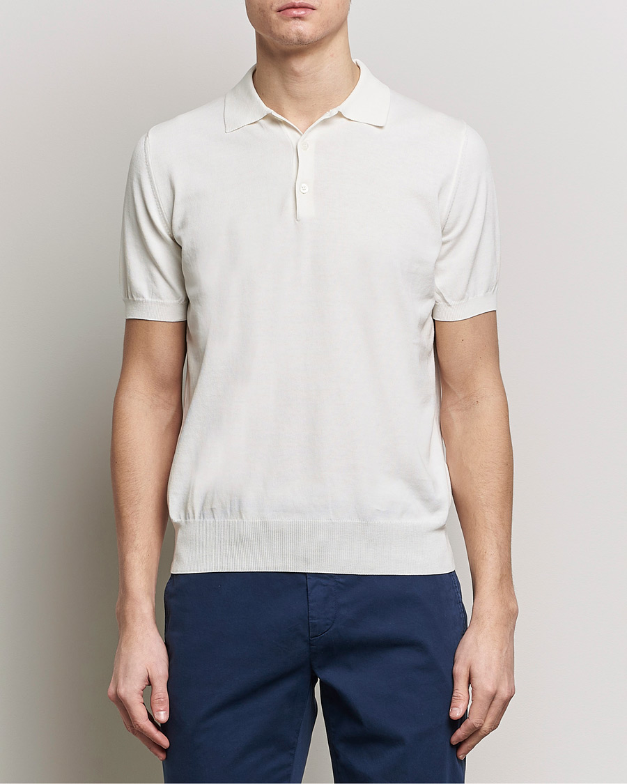 Heren | Quiet Luxury | Canali | Cotton Short Sleeve Polo White