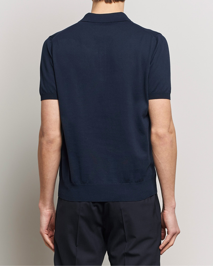 Heren | Polo's | Canali | Cotton Short Sleeve Polo Navy