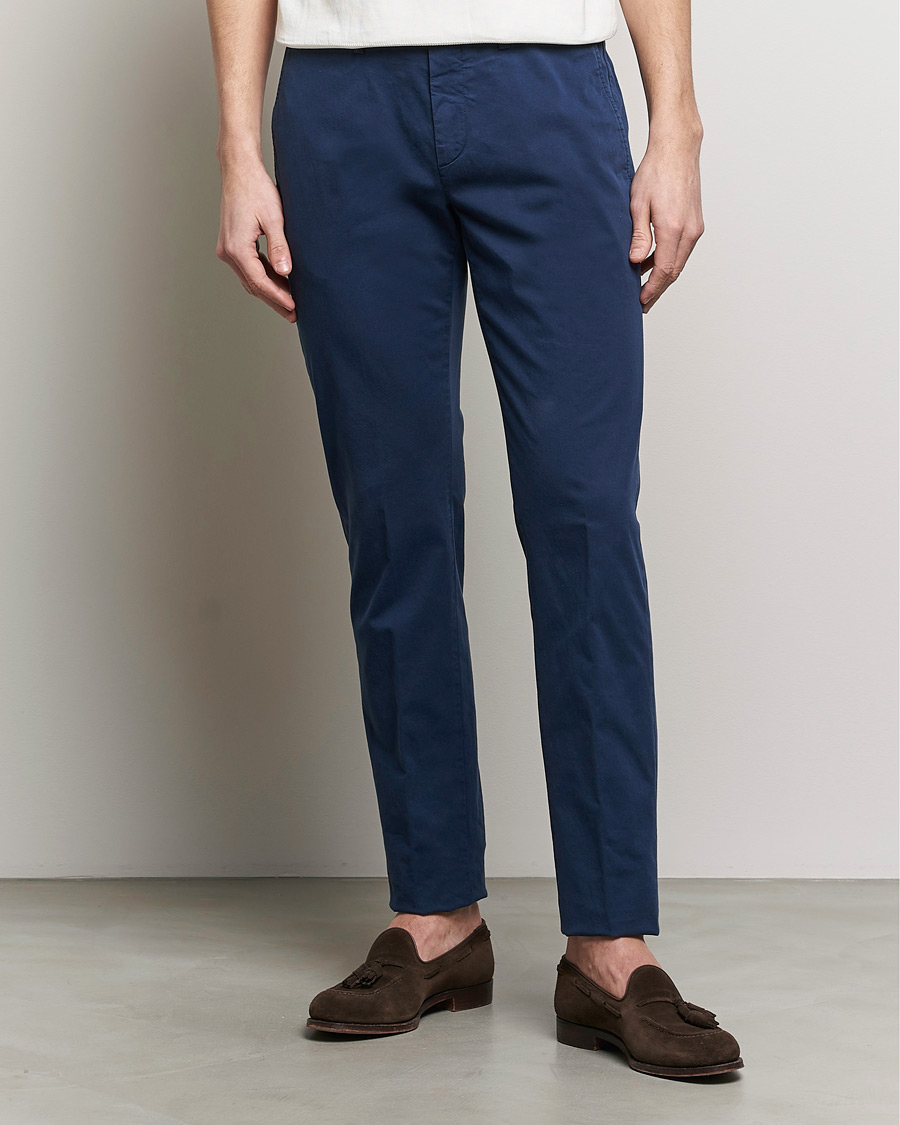 Heren | Canali | Canali | Cotton Stretch Chinos Dark Blue