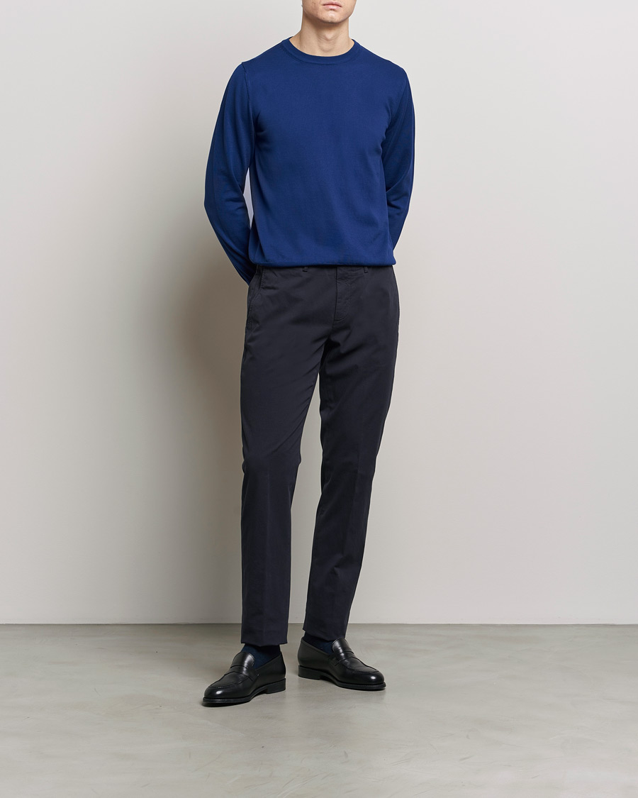 Heren | Broeken | Canali | Cotton Stretch Chinos Navy