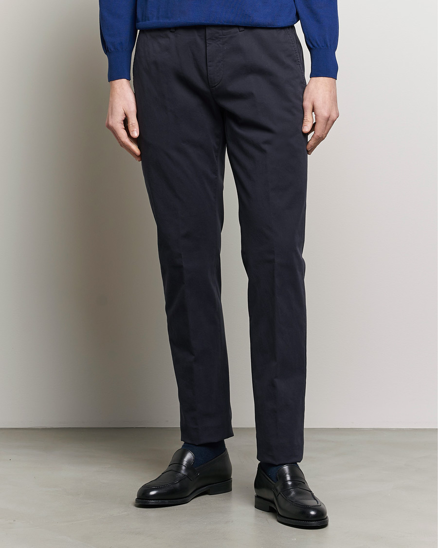 Heren | Afdelingen | Canali | Cotton Stretch Chinos Navy