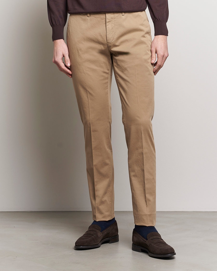 Heren | Canali | Canali | Cotton Stretch Chinos Beige