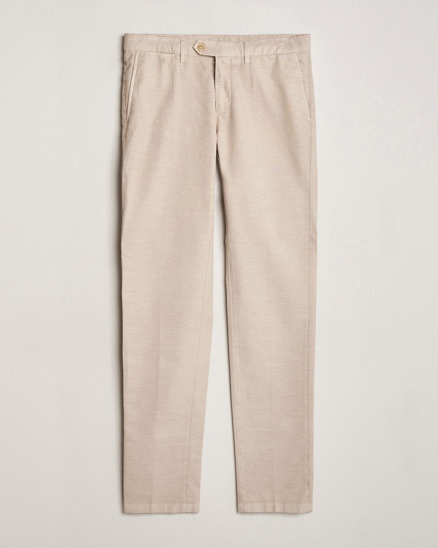 Heren | Broeken | Canali | Cotton/Linen Trousers Light Beige