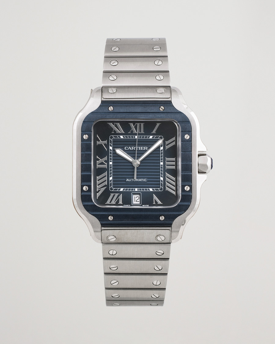 Heren | Cartier Pre-Owned Santos De Cartier Steel WSSA0048 Silver | Cartier Pre-Owned | Santos De Cartier Steel WSSA0048 Silver
