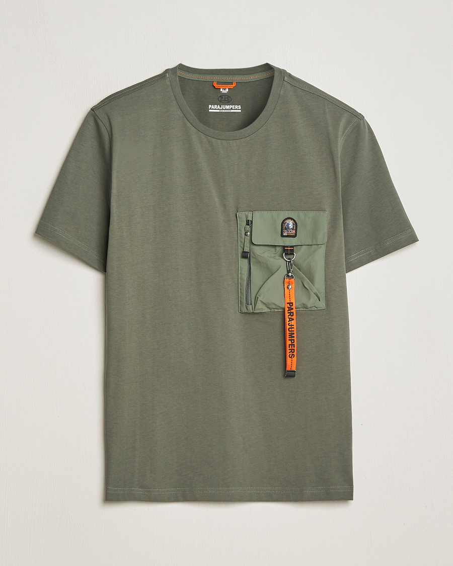 Parajumpers Mojave Pocket Crew Neck T Shirt Thyme Green Man CareOfCarl