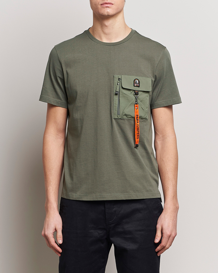 Heren | T-shirts met korte mouwen | Parajumpers | Mojave Pocket Crew Neck T-Shirt Thyme Green