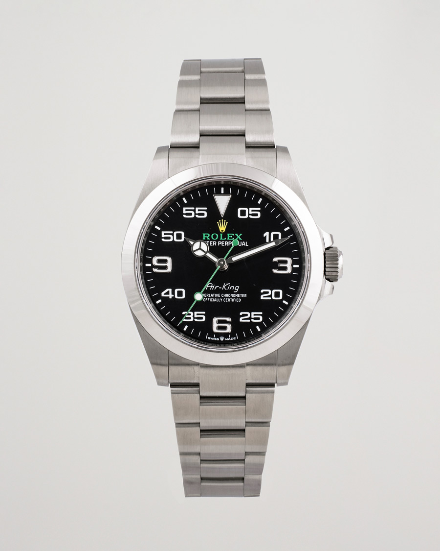 Heren | Rolex Pre-Owned Air King 126900 Silver | Rolex Pre-Owned | Air King 126900 Silver
