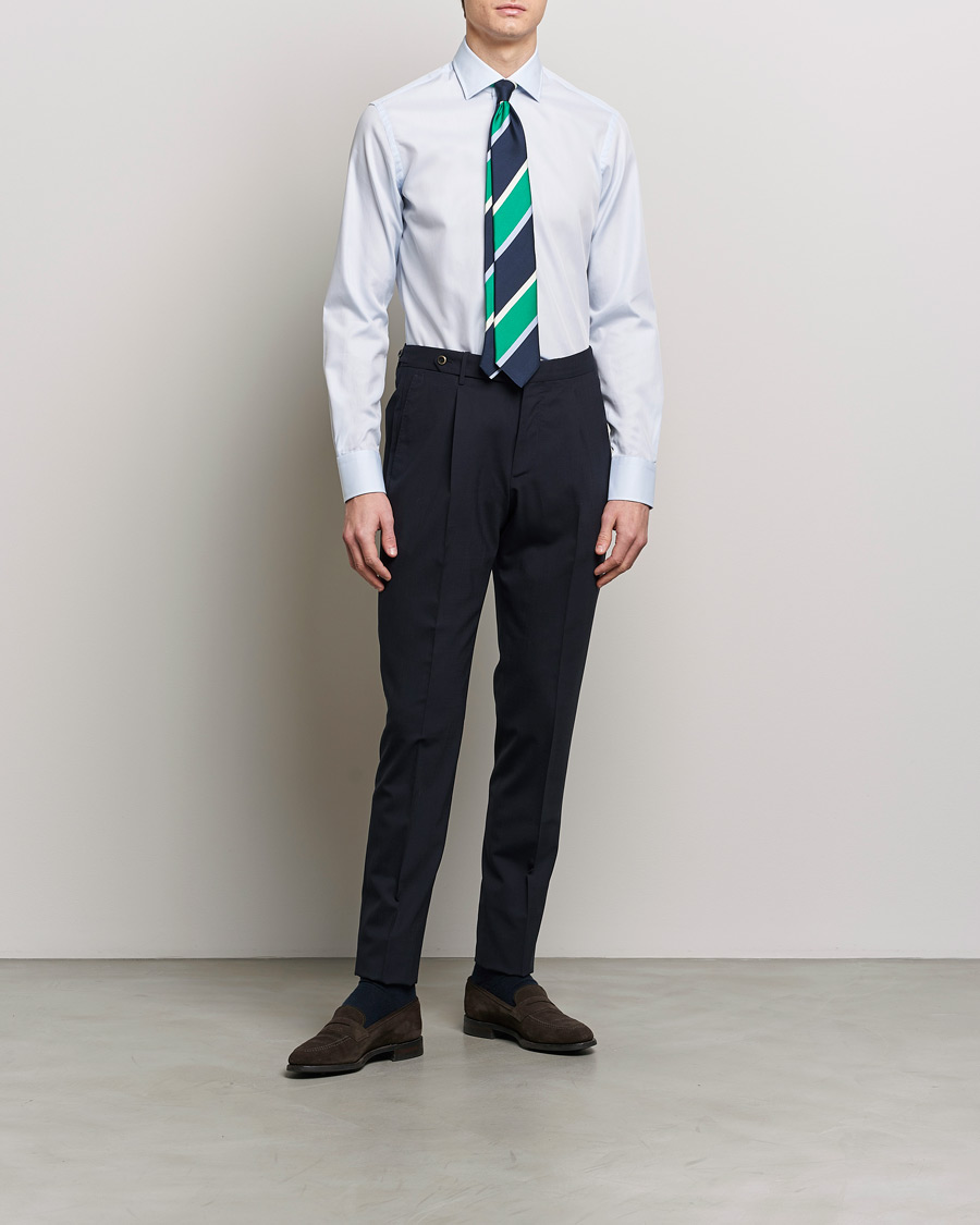 Heren | Overhemden | Grigio | Cotton Twill Dress Shirt Light Blue