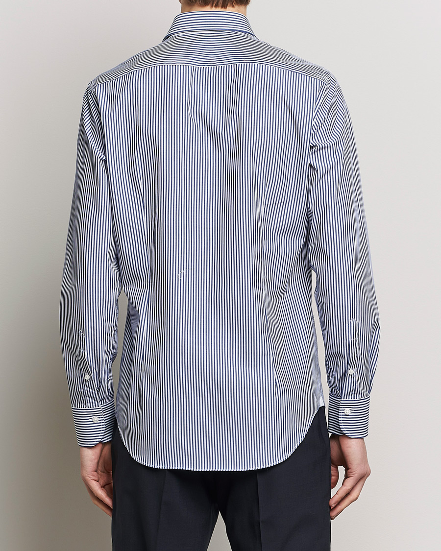Heren | Overhemden | Grigio | Cotton Poplin Dress Shirt Blue Stripe