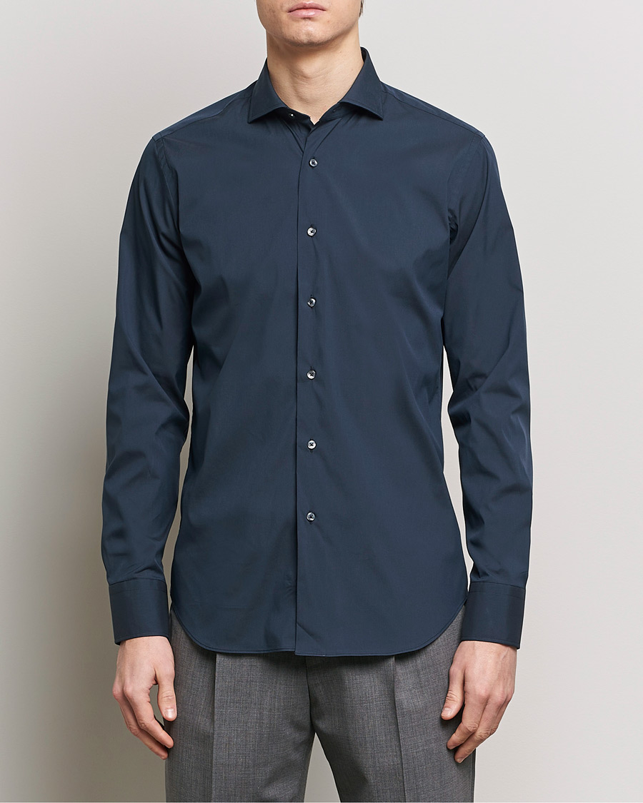 Heren | Overhemden | Grigio | Comfort Stretch Dress Shirt Navy