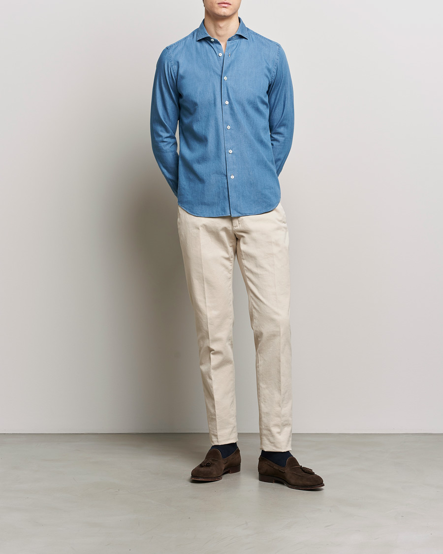 Heren | Overhemden | Grigio | Denim Shirt Medium Blue