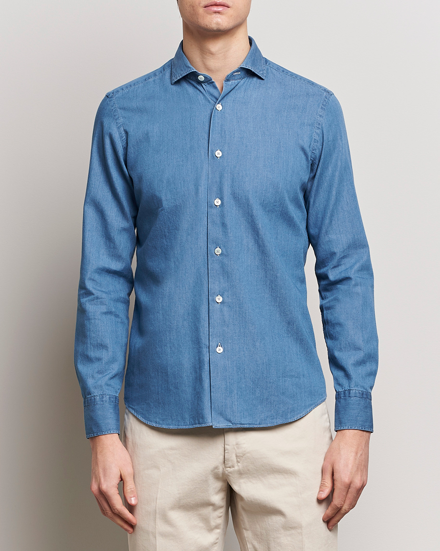 Heren |  | Grigio | Denim Shirt Medium Blue