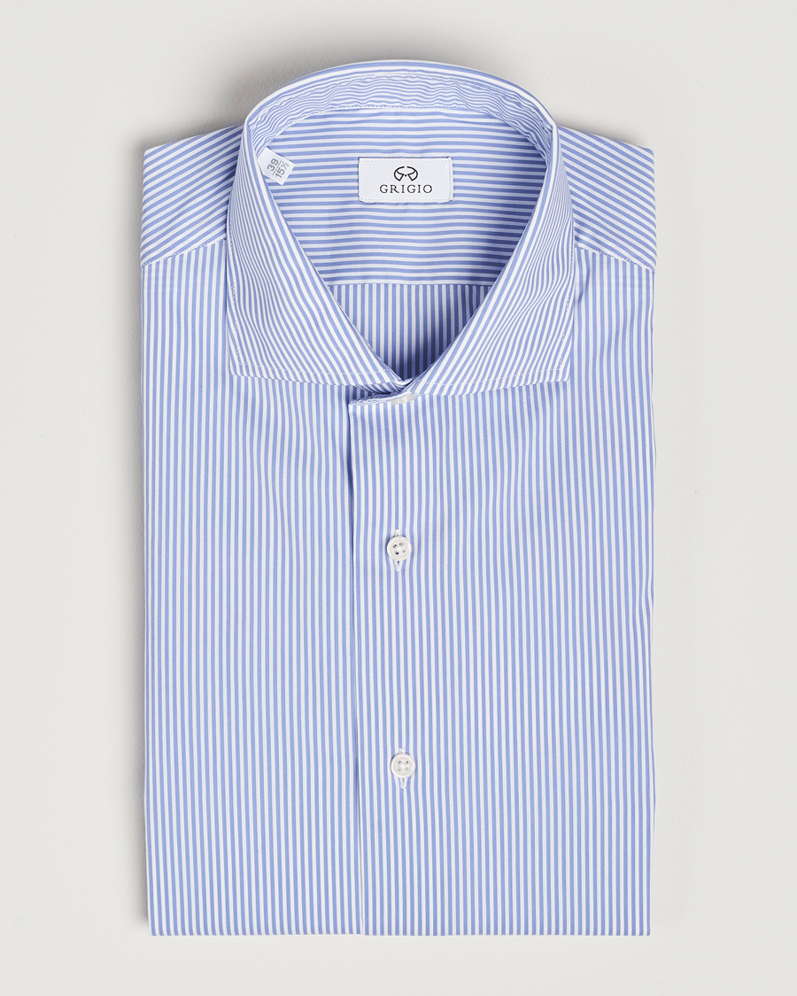 Heren | Overhemden | Grigio | Comfort Stretch Dress Shirt Light Blue Stripe