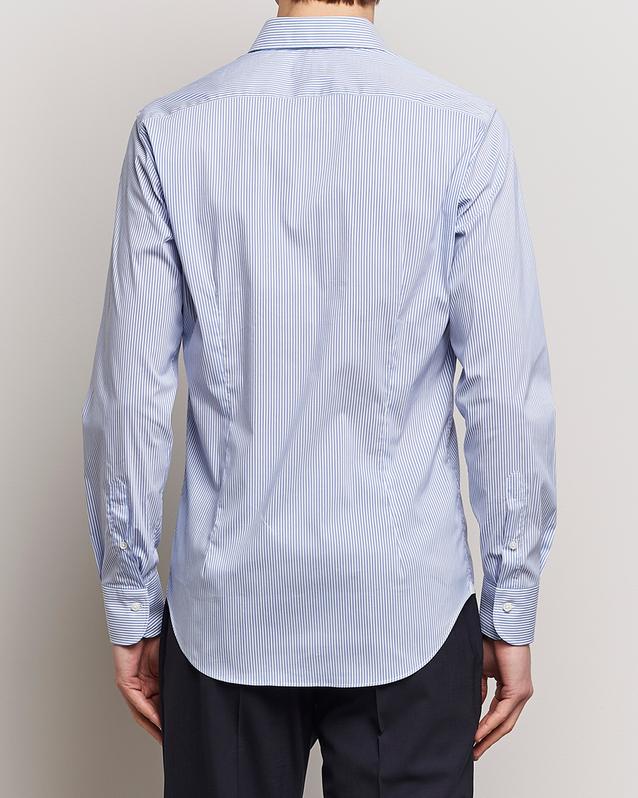 Heren | Overhemden | Grigio | Comfort Stretch Dress Shirt Light Blue Stripe