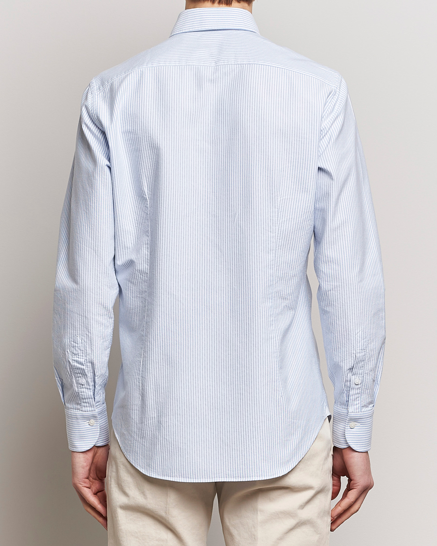 Heren | Overhemden | Grigio | Oxford Button Down Shirt Light Blue Stripe