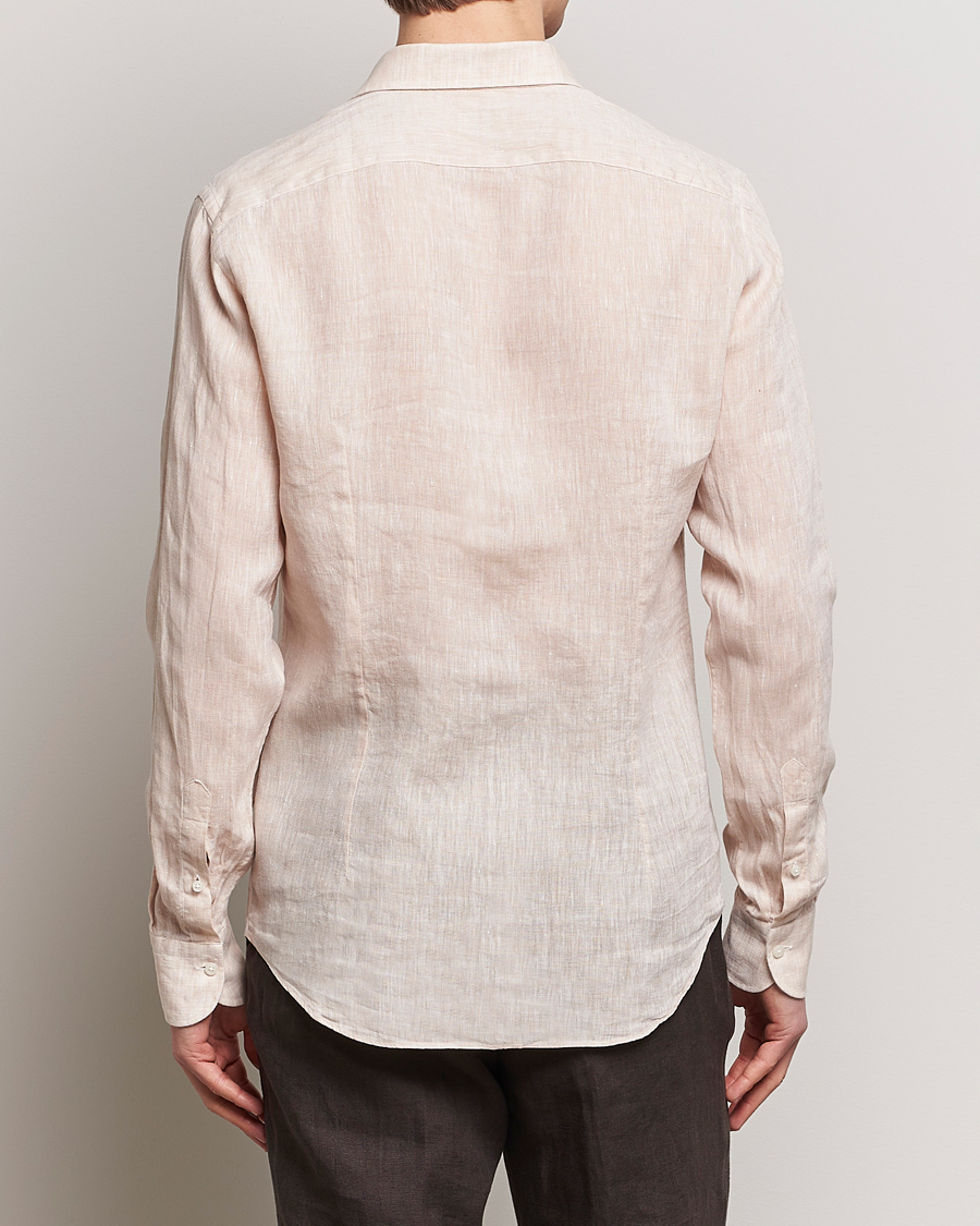Heren | Overhemden | Grigio | Linen Casual Shirt Beige