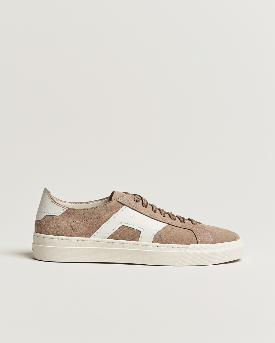 Heren | Santoni Double Buckle Sneakers Grey Suede | Santoni | Double Buckle Sneakers Grey Suede