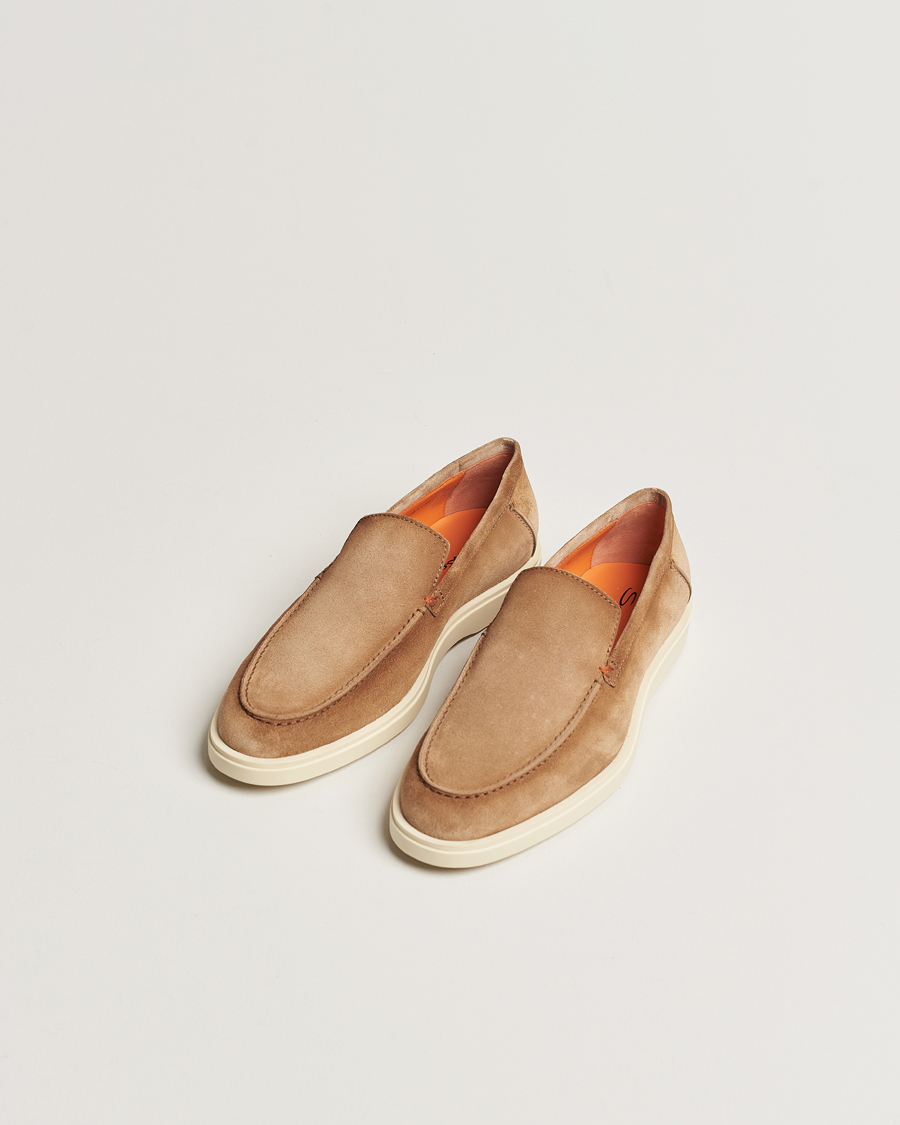 Heren | Suède schoenen | Santoni | Summer Loafers Beige Suede