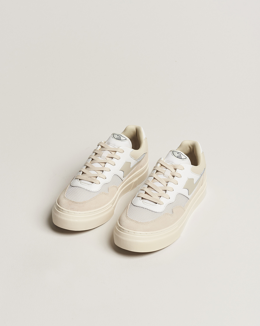 Men | Stepney Workers Club | Stepney Workers Club | Pearl S-Strike Suede Mixed Sneaker Ecru/Putty