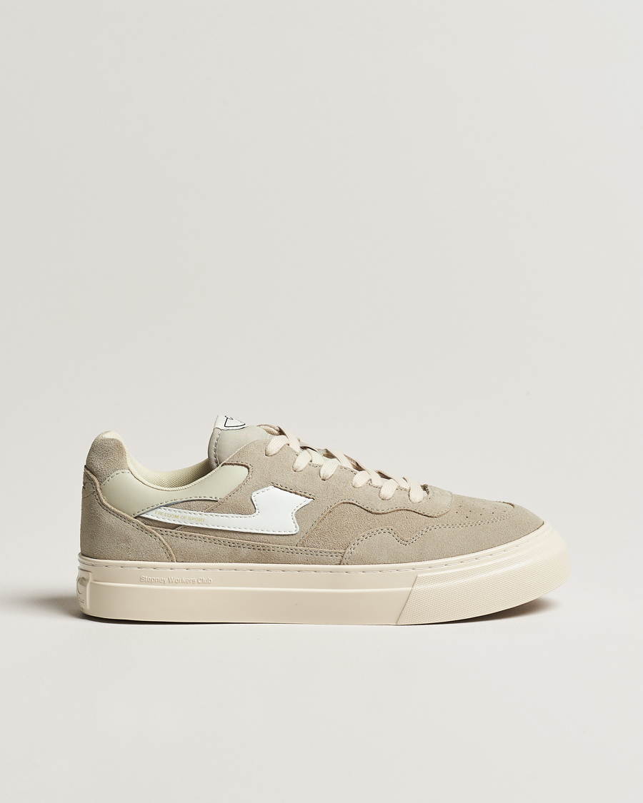 Heren | Stepney Workers Club Pearl S-Strike Suede Sneaker Lt Grey/White | Stepney Workers Club | Pearl S-Strike Suede Sneaker Lt Grey/White