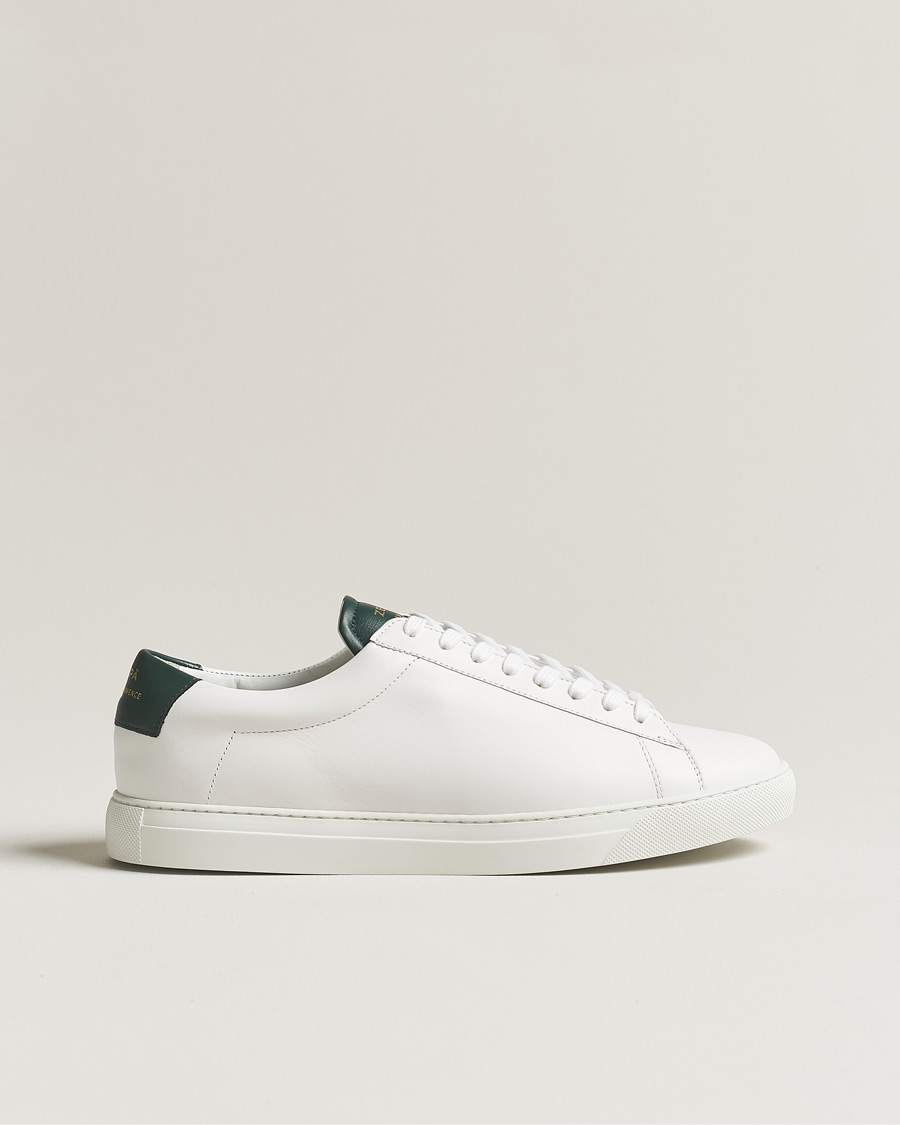 Heren | Zespà ZSP4 Nappa Leather Sneakers White/Dark Green | Zespà | ZSP4 Nappa Leather Sneakers White/Dark Green