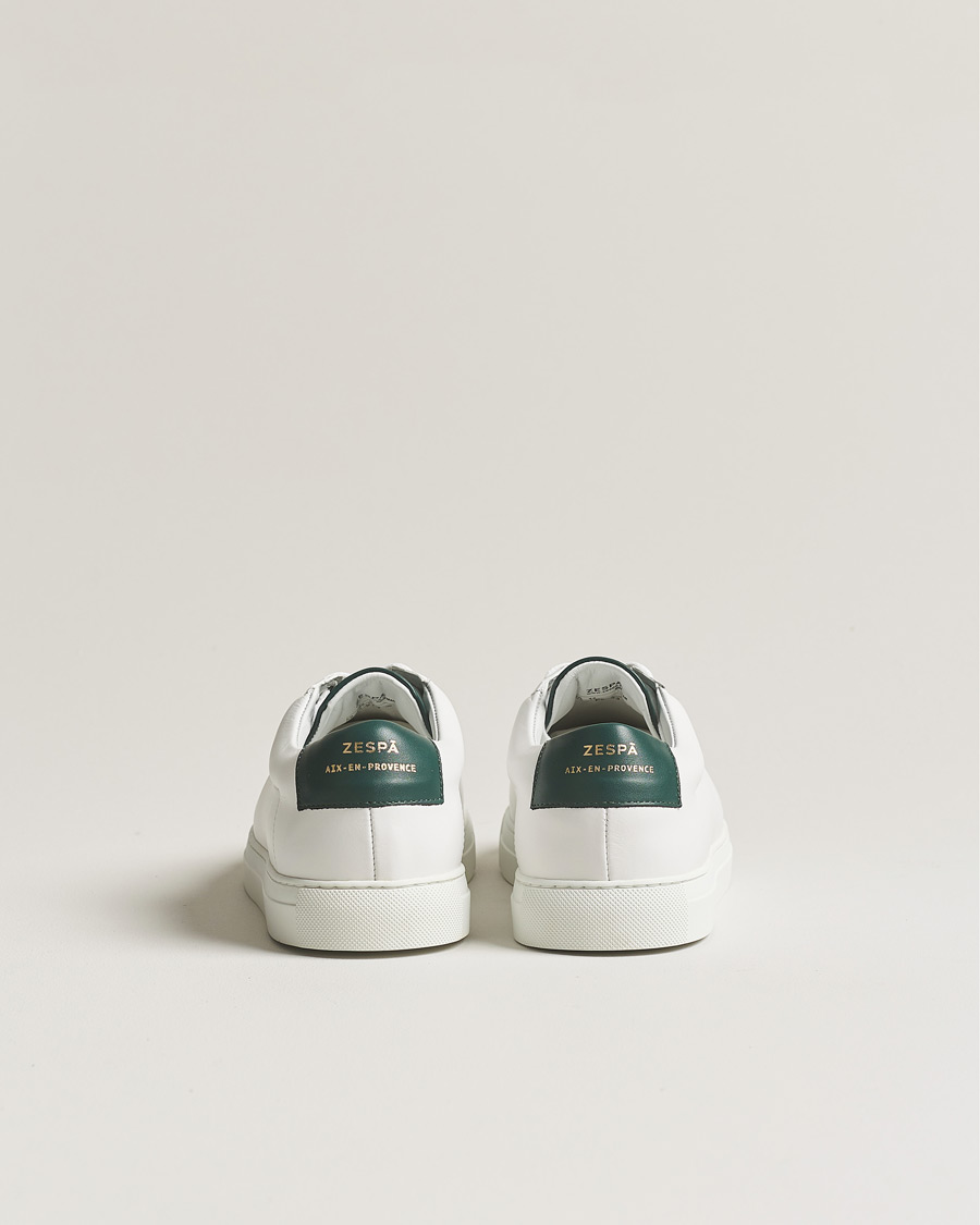 Heren | Zespà ZSP4 Nappa Leather Sneakers White/Dark Green | Zespà | ZSP4 Nappa Leather Sneakers White/Dark Green
