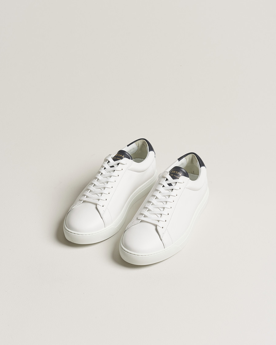 Heren | Schoenen | Zespà | ZSP4 Nappa Leather Sneakers White/Navy