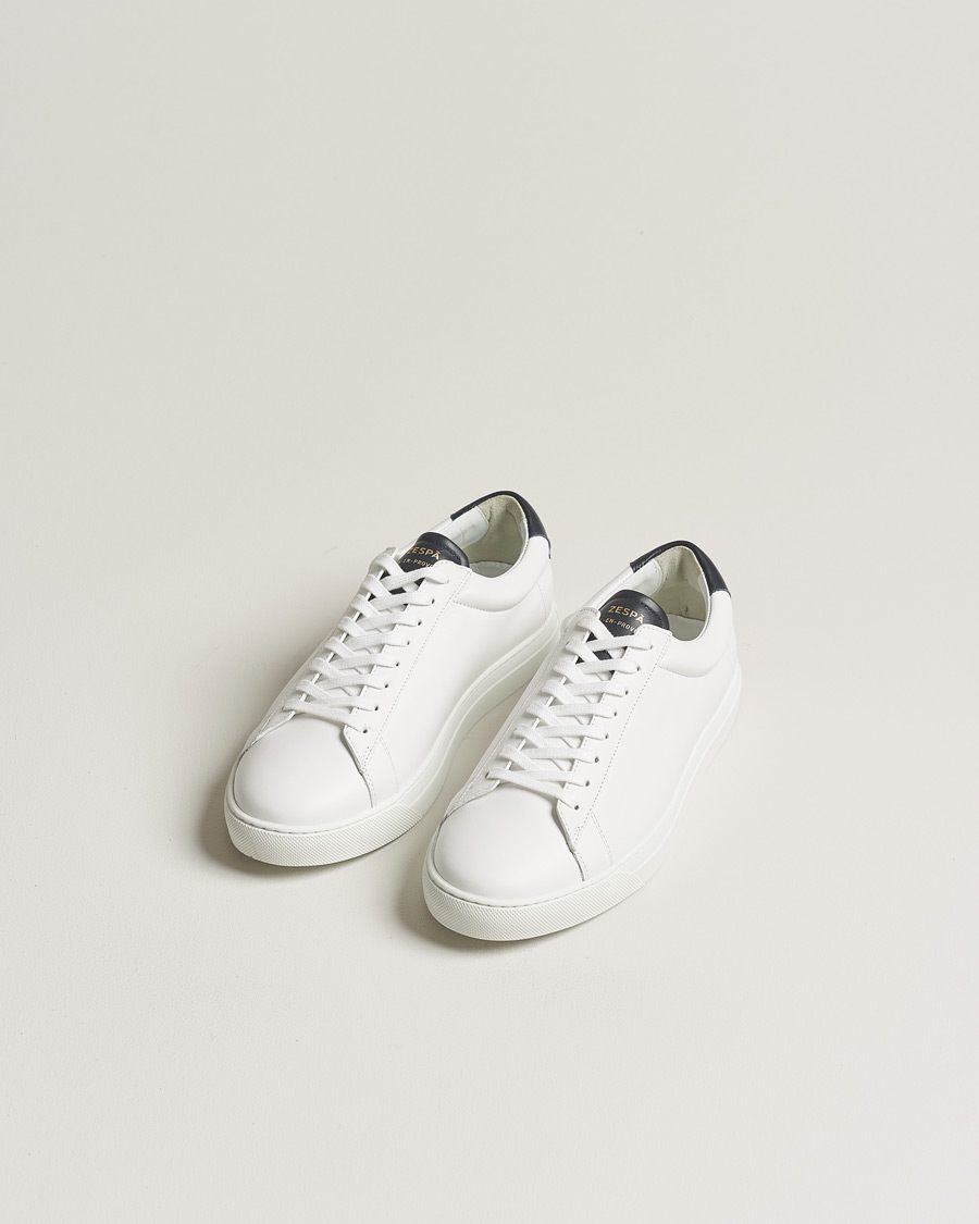 Heren | Zespà ZSP4 Nappa Leather Sneakers White/Navy | Zespà | ZSP4 Nappa Leather Sneakers White/Navy