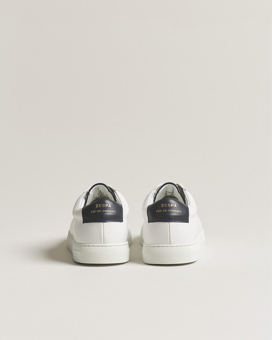 Heren | Zespà ZSP4 Nappa Leather Sneakers White/Navy | Zespà | ZSP4 Nappa Leather Sneakers White/Navy