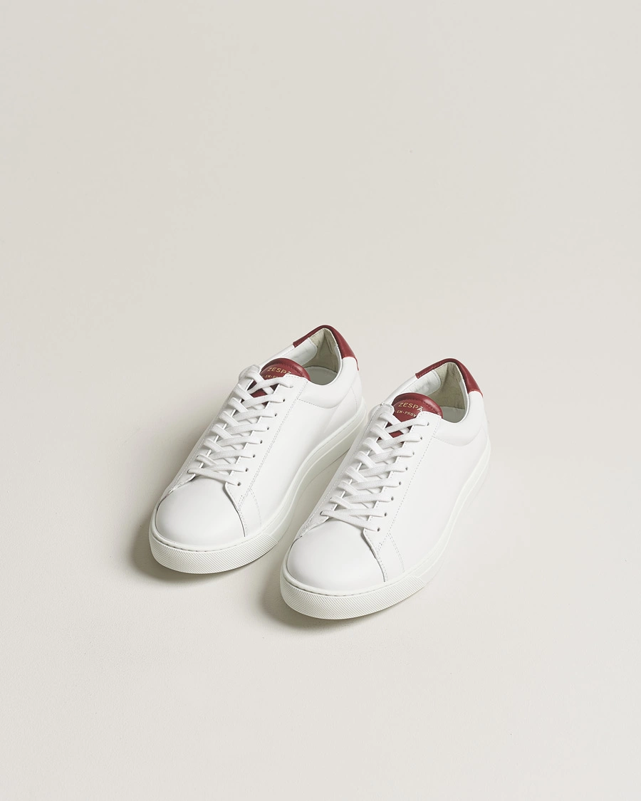 Heren | Schoenen | Zespà | ZSP4 Nappa Leather Sneakers White/Wine