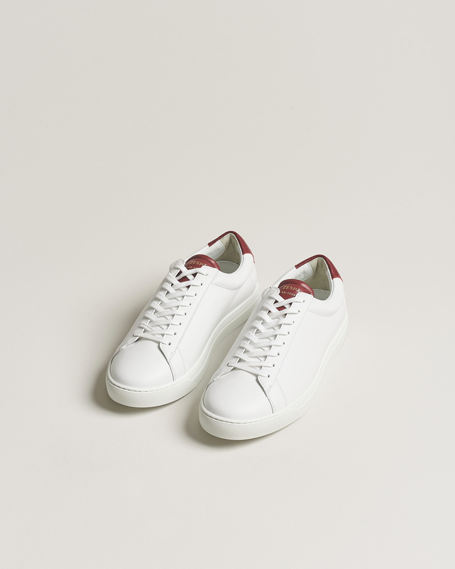 Heren | Zespà ZSP4 Nappa Leather Sneakers White/Wine | Zespà | ZSP4 Nappa Leather Sneakers White/Wine