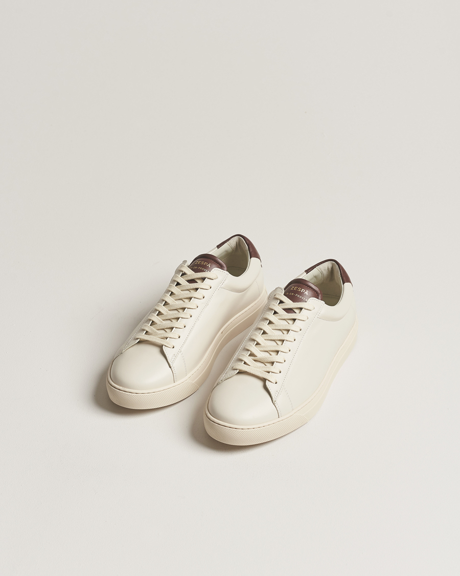 Heren | Zespà ZSP4 Nappa Leather Sneakers Off White/Brown | Zespà | ZSP4 Nappa Leather Sneakers Off White/Brown
