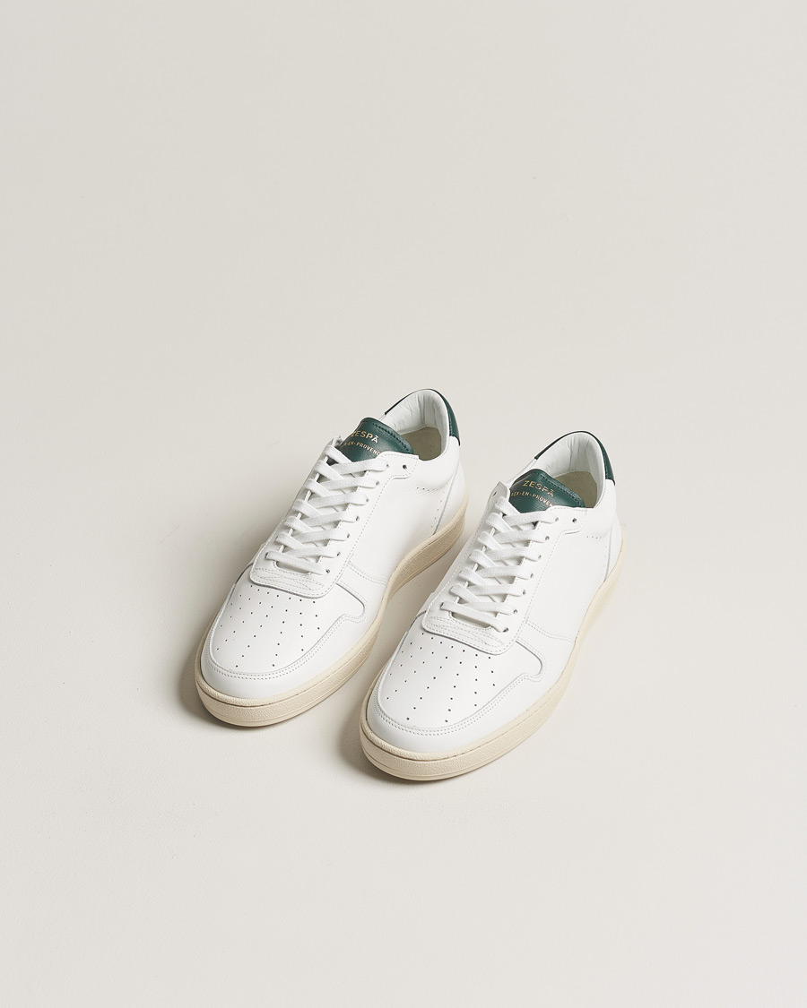 Heren | Afdelingen | Zespà | ZSP23 APLA Leather Sneakers White/Dark Green