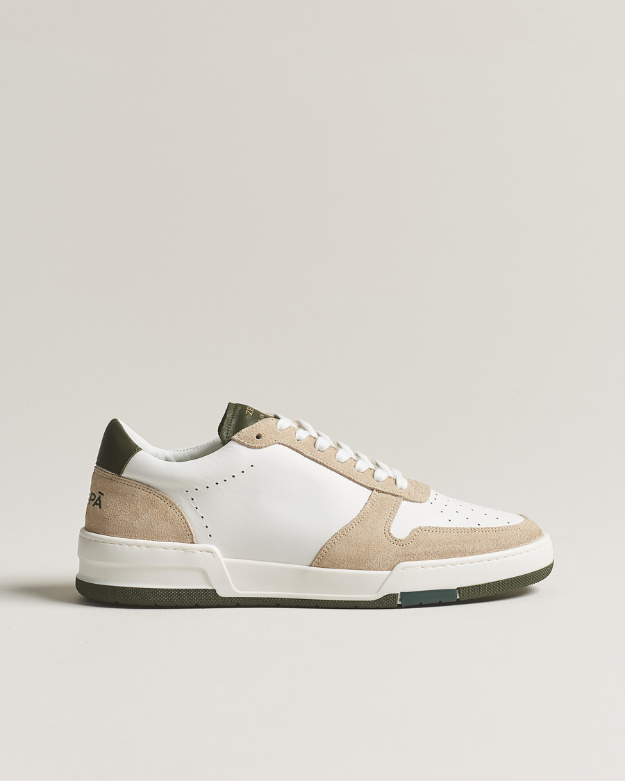 Heren | Zespà ZSP23 MAX Nappa/Suede Sneakers Off White/Khaki | Zespà | ZSP23 MAX Nappa/Suede Sneakers Off White/Khaki
