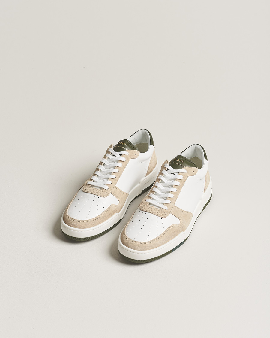 Heren | Zespà ZSP23 MAX Nappa/Suede Sneakers Off White/Khaki | Zespà | ZSP23 MAX Nappa/Suede Sneakers Off White/Khaki