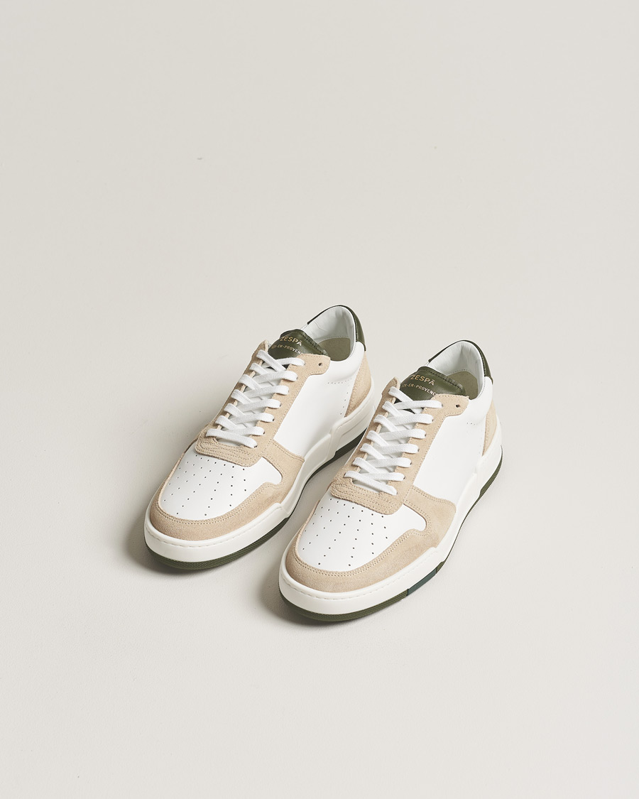 Men |  | Zespà | ZSP23 MAX Nappa/Suede Sneakers Off White/Khaki