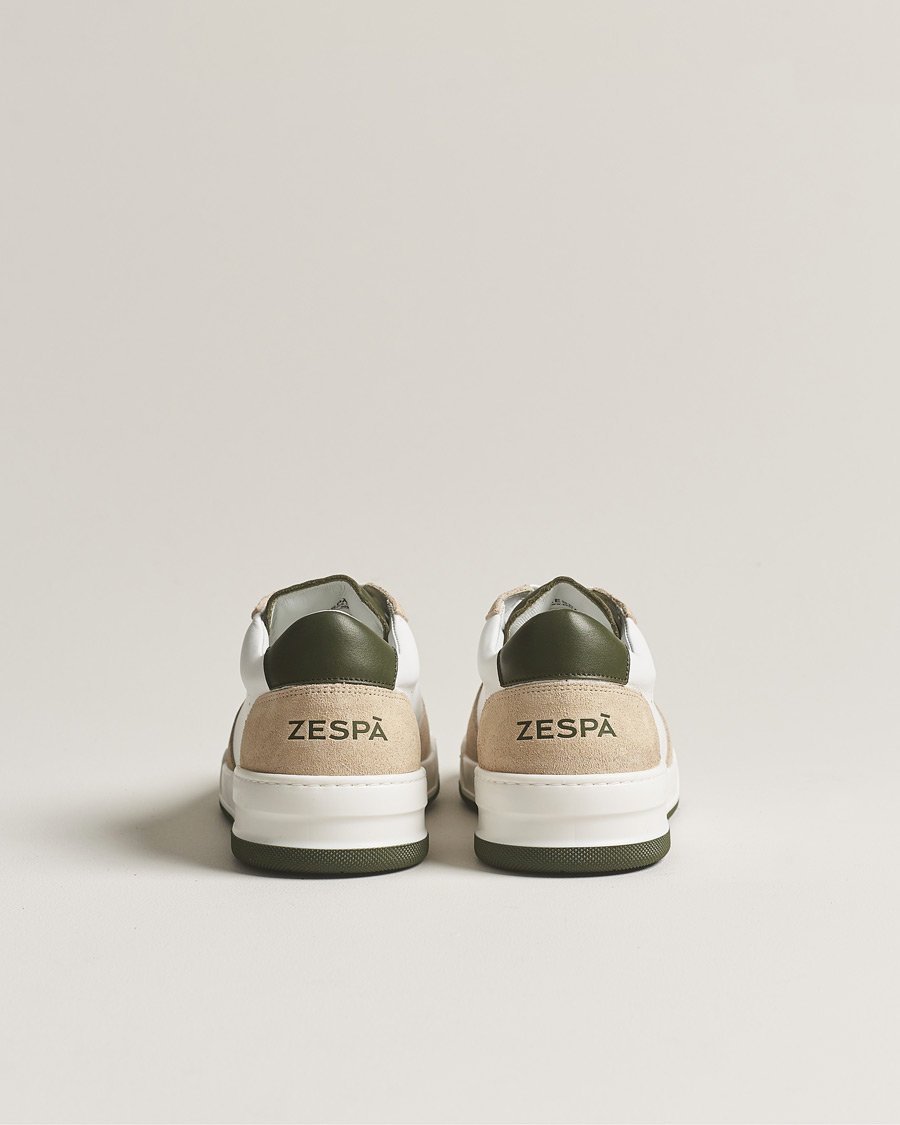 Heren | Zespà ZSP23 MAX Nappa/Suede Sneakers Off White/Khaki | Zespà | ZSP23 MAX Nappa/Suede Sneakers Off White/Khaki