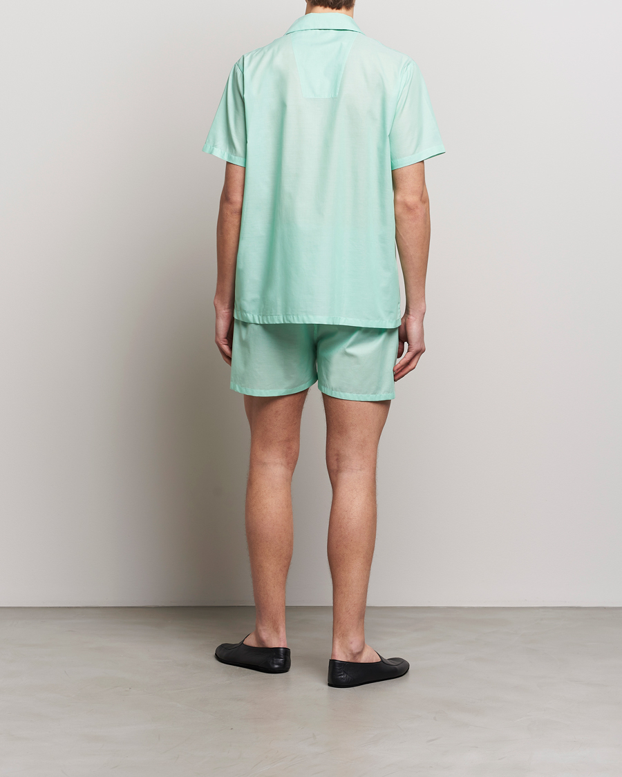 Heren | Loungewear | Derek Rose | Shortie Cotton Pyjama Set Mint