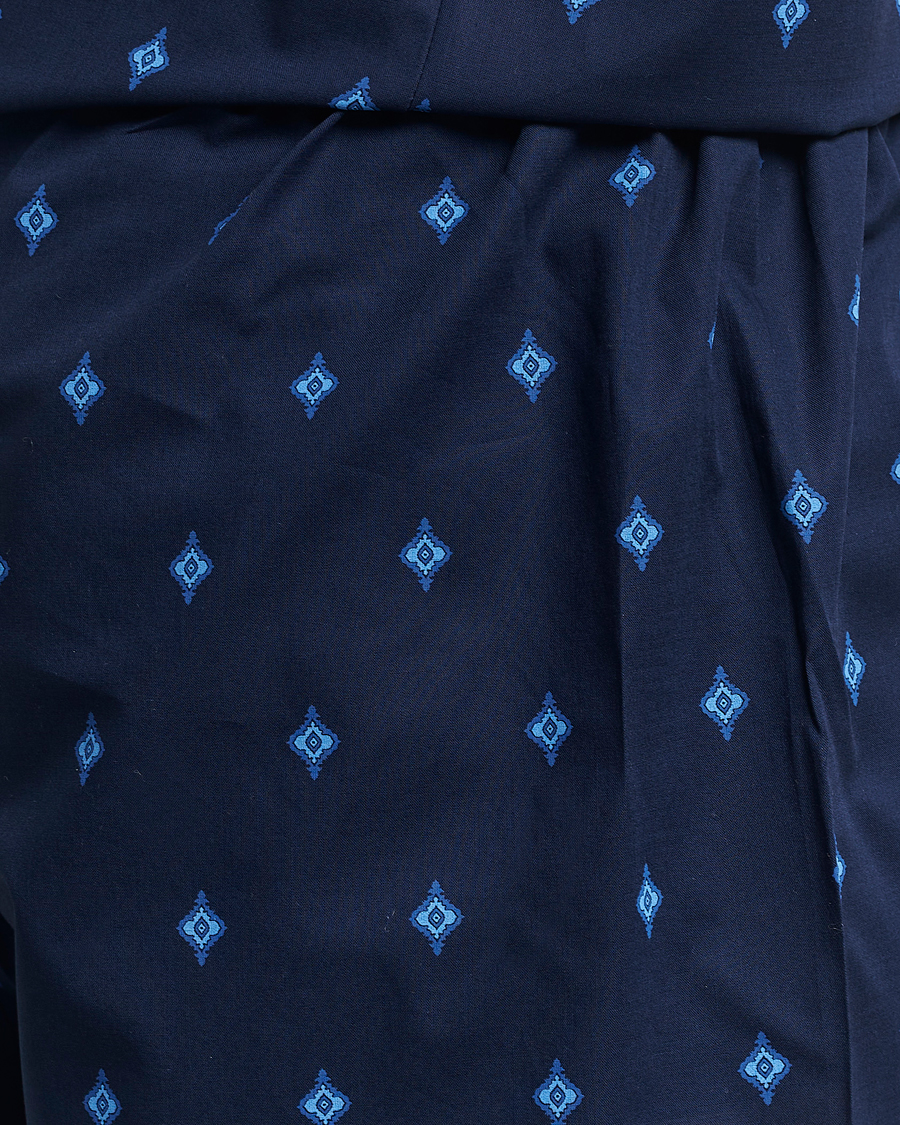 Heren | Pyjama's en gewaden | Derek Rose | Shortie Printed Cotton Pyjama Set Navy